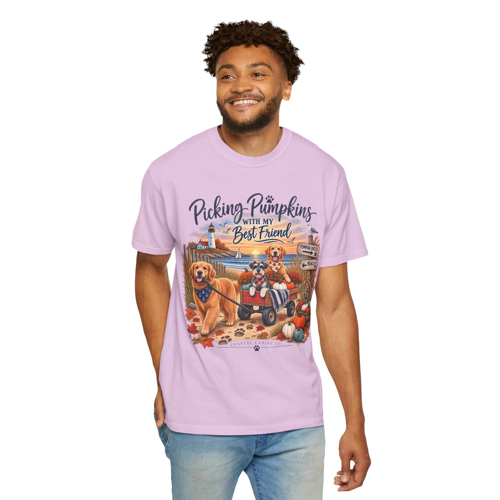 Picking Pumpkins With My Best Friend T-Shirt — Fall Dog Pumpkin Patch Tee