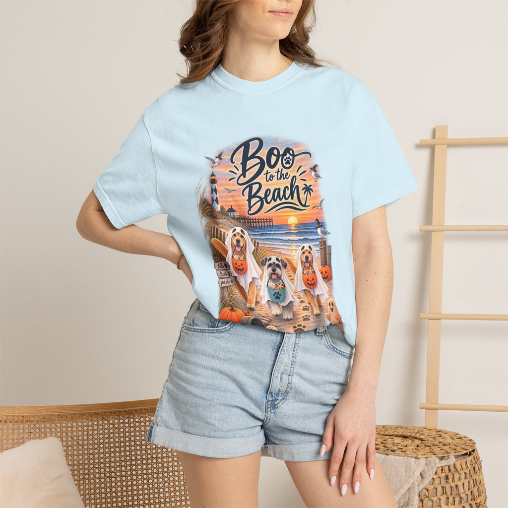 Boo to the Beach T-Shirt — Cute Halloween Dogs on Sunset Beach
