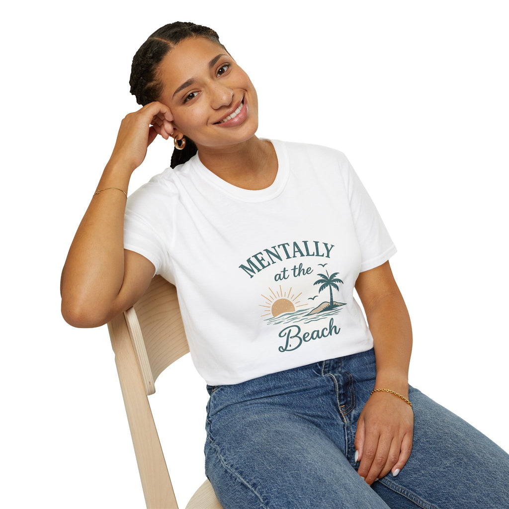 Beach T-Shirt — "Mentally at the Beach" Graphic Tee